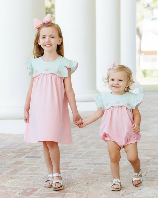 Jellybean Girl French Knot Bow Scallop Bubble - Persnickety Shop