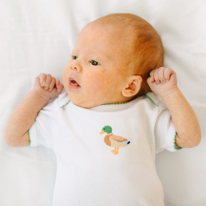 Magnolia Baby Mallard Moments Hand-Embroidered Bodysuit
