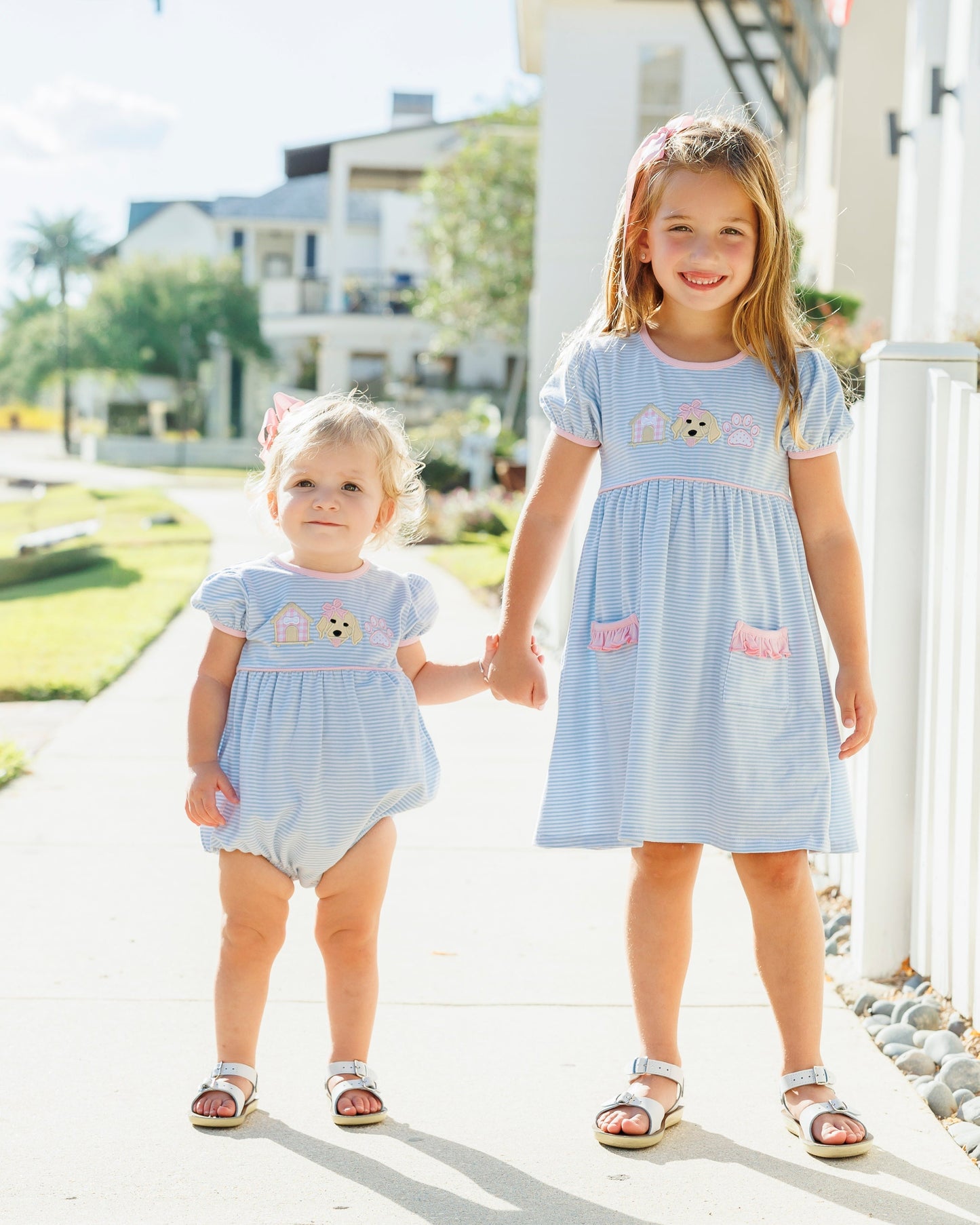 Jellybean Girl's Pups & Paws Ruffle Pocket Dress - Persnickety Shop