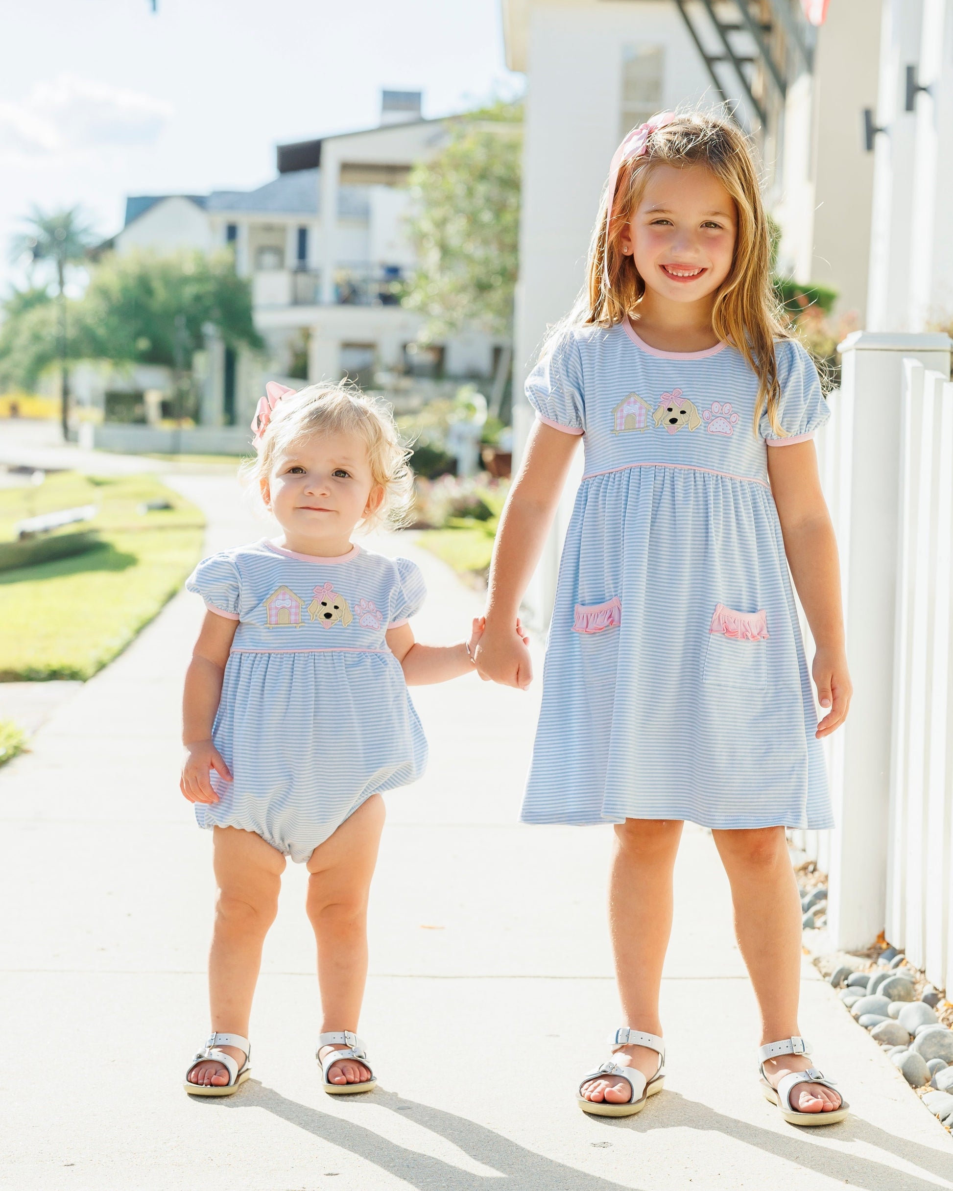 Jellybean Girl's Pups & Paws Ruffle Pocket Dress - Persnickety Shop
