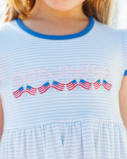 Jellybean Let Freedom Ring Ruffle Pocket Dress