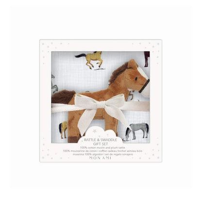MON AMI CHANTILLY BLANKET AND RATTLE SET - Persnickety Shop