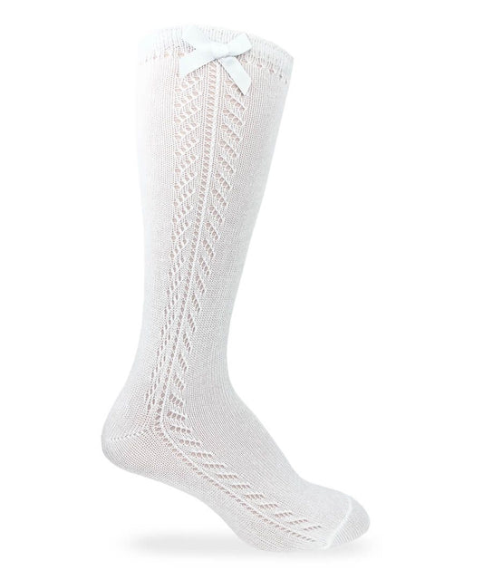 Jefferies Socks Pointelle Bow Knee High Socks 1 Pair - Persnickety Shop