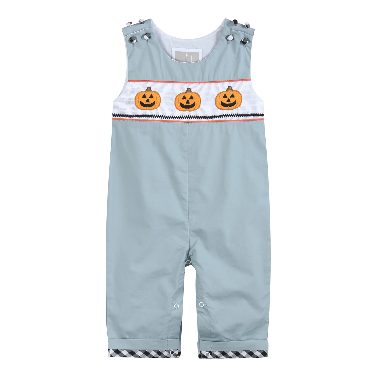 Gray Halloween Smocked Overalls - Persnickety Shop