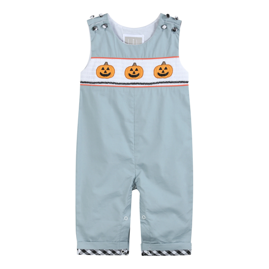 Gray Halloween Smocked Overalls - Persnickety Shop