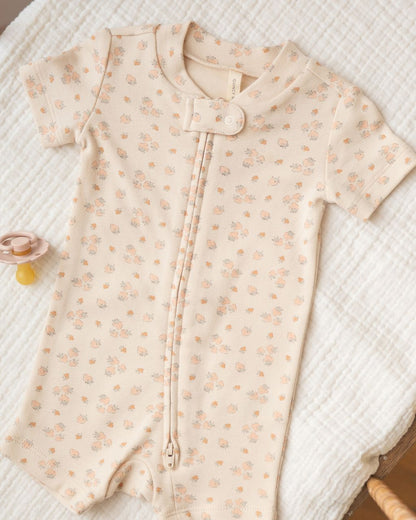 Zip Short Sleeve Sleeper || Strawberries - Persnickety Shop