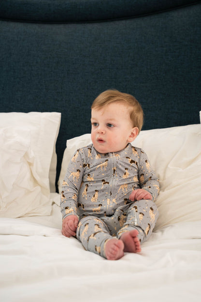 Saltwater Boys BABY ROMPER- BLUE DOGS