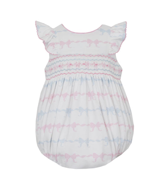 Petit Bebe Smocked PINK & BLUE BOWS - BUBBLE - Persnickety Shop