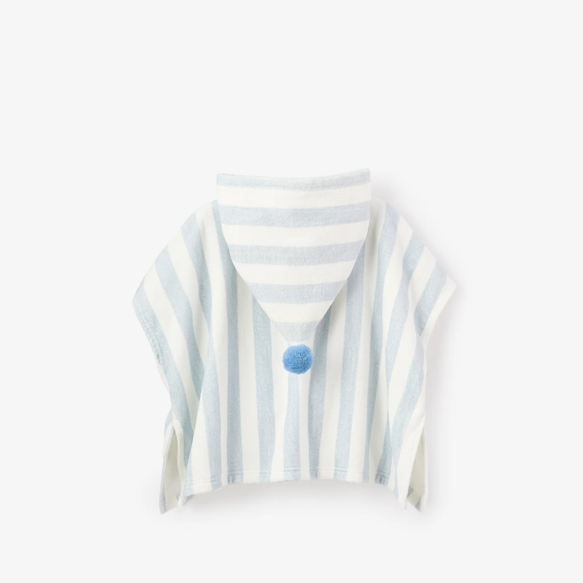 BLUE STRIPE HOODED TERRY PONCHO