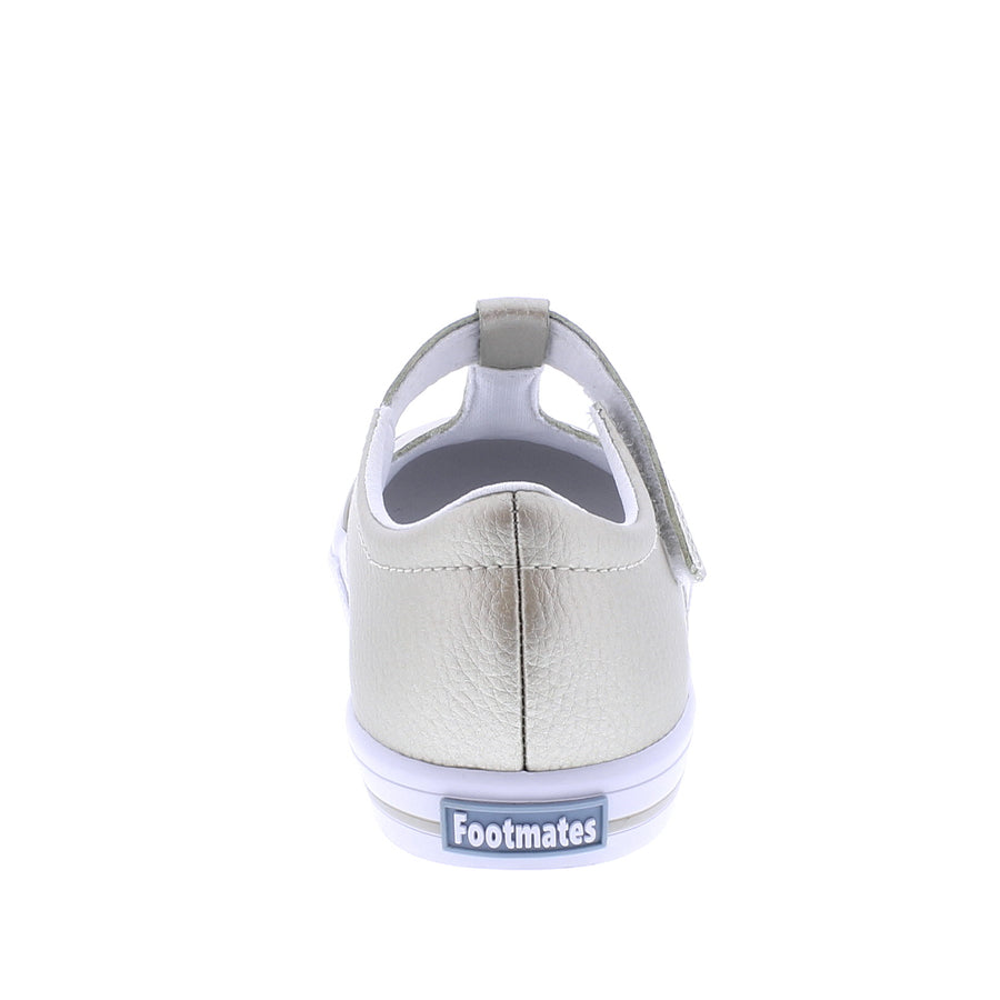 Footmates Drew T-Strap Leather Sneaker- Gold Leather - Persnickety Shop