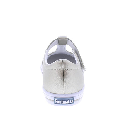 Footmates Drew T-Strap Leather Sneaker- Gold Leather - Persnickety Shop