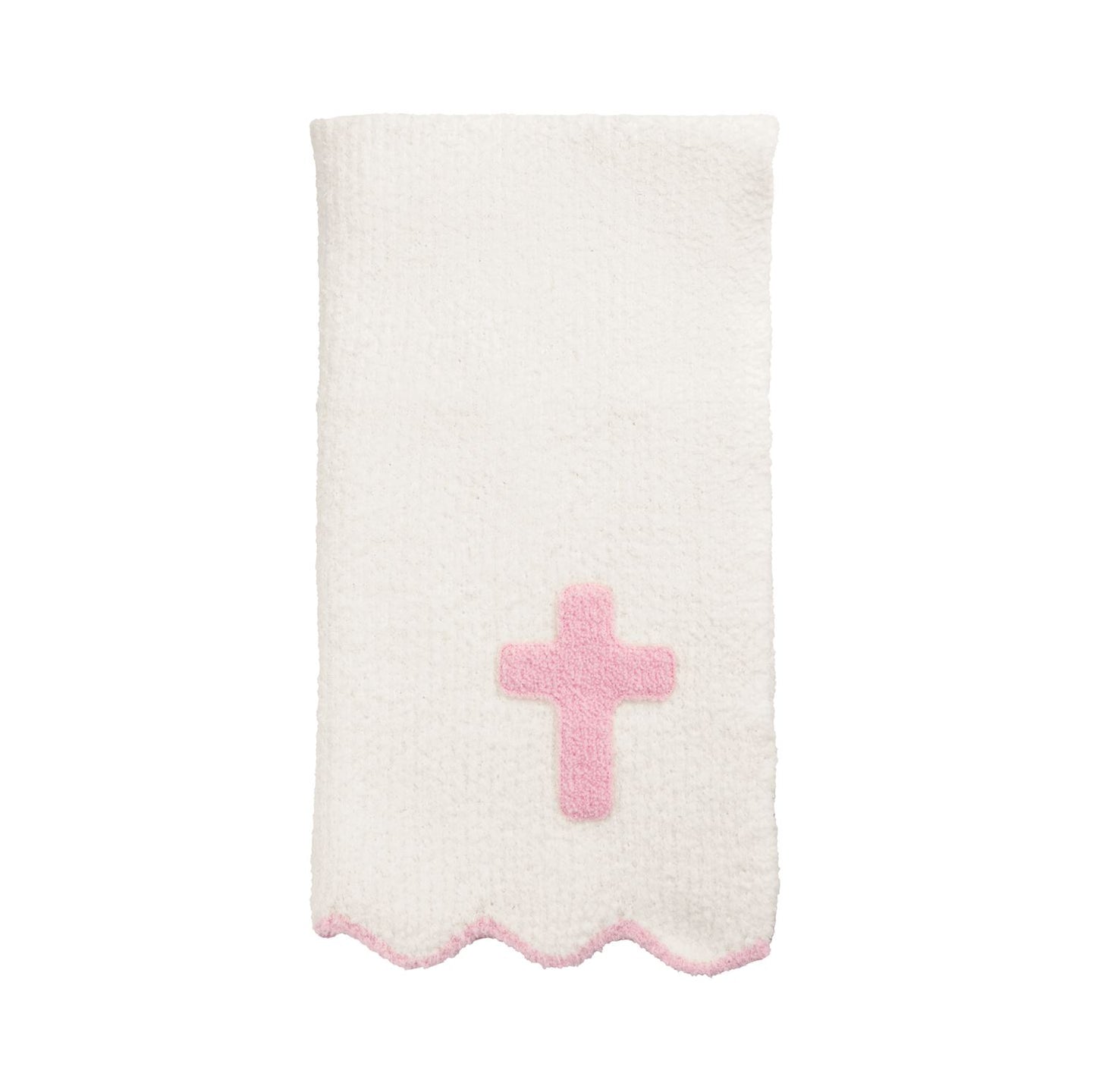 Pink Cross Chenille Baby Blanket - Persnickety Shop