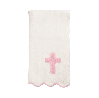 Pink Cross Chenille Baby Blanket - Persnickety Shop