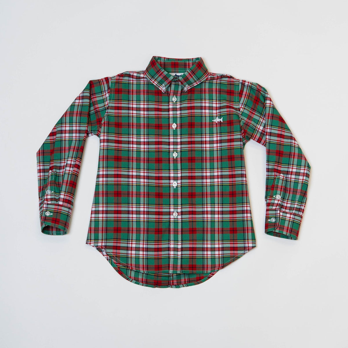 SALTWATER BOYS CARTER OXFORD SHIRT GREEN PLAID