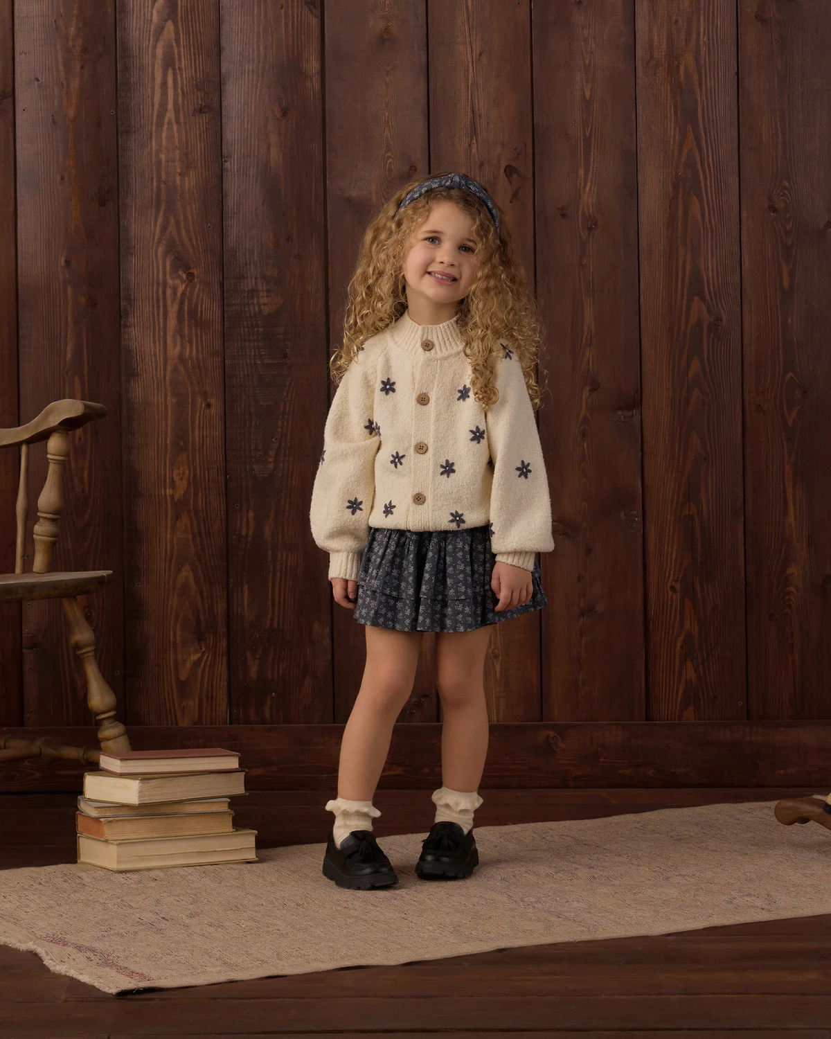 Rylee + Cru TULIP CARDIGAN MIDNIGHT DAISY
