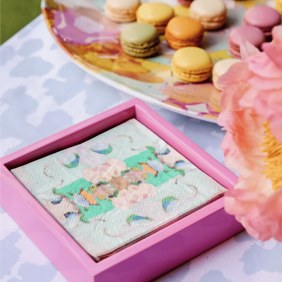 Hot Pink Bamboo Cocktail Napkin Holder - Persnickety Shop