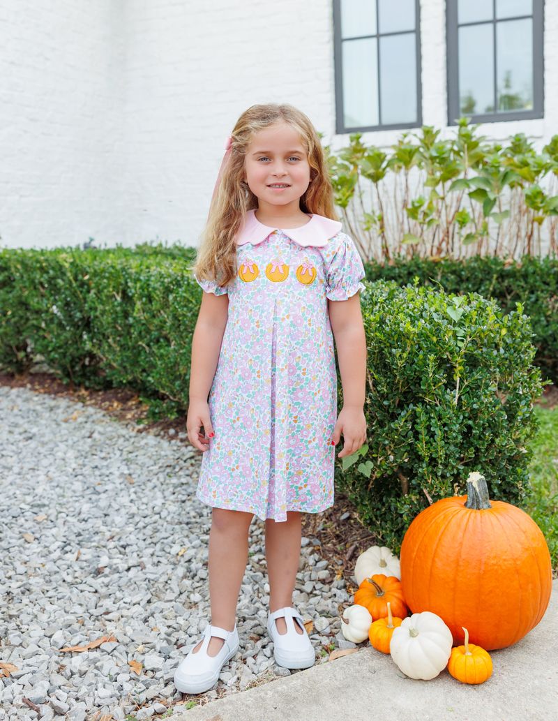Trotter Street Kids Pumpkin Floral Dress