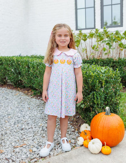 Trotter Street Kids Pumpkin Floral Dress