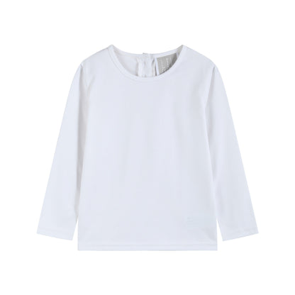 Lil Cactus White Cotton Layering Girls Shirt