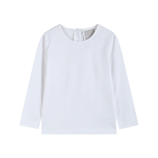 Lil Cactus White Cotton Layering Girls Shirt
