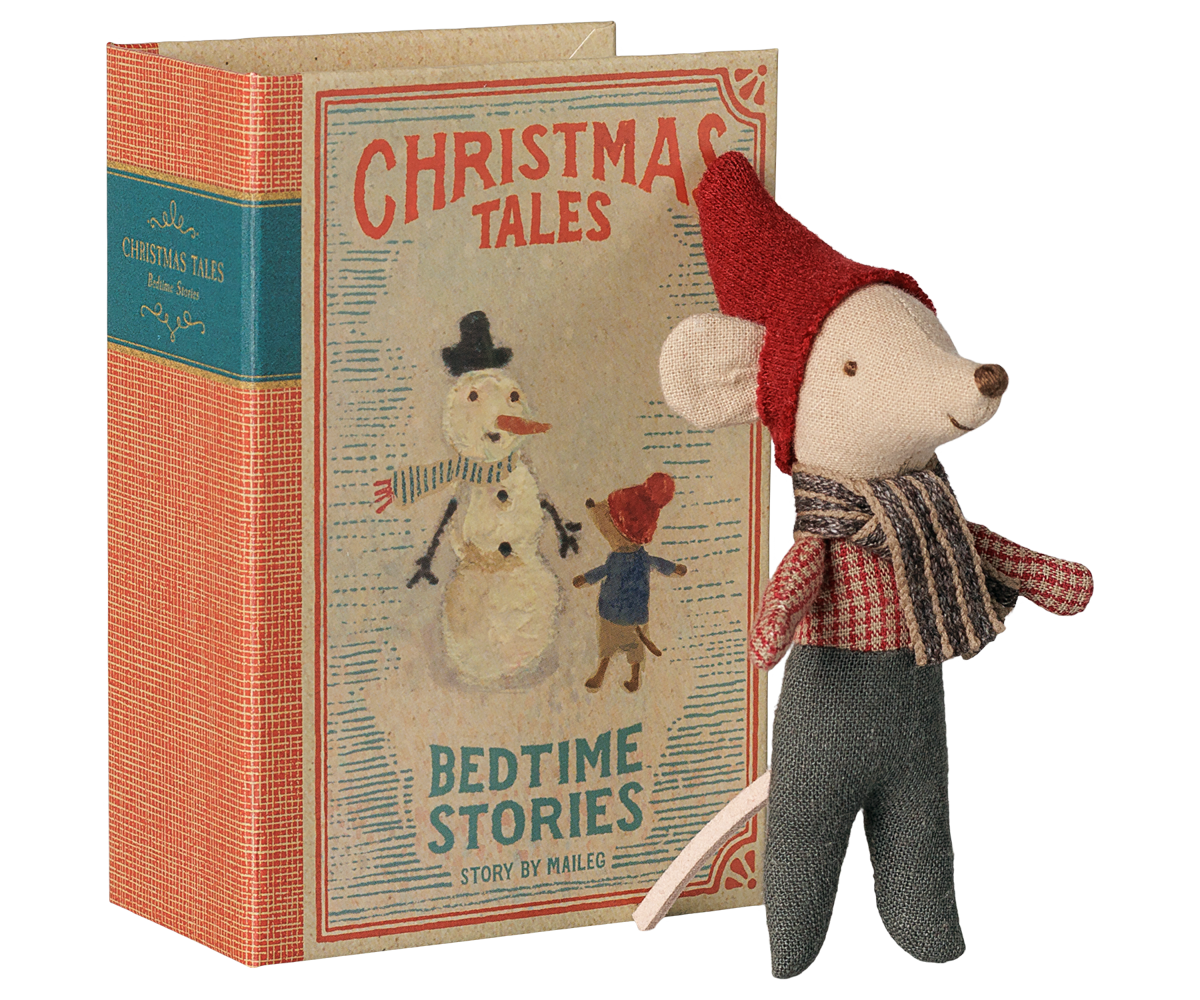 Maileg Christmas mouse, Baby in book