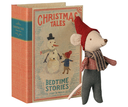 Maileg Christmas mouse, Baby in book