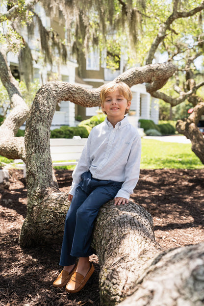 SALTWATER BOYS CARTER OXFORD SHIRT LIGHT BLUE CHECK