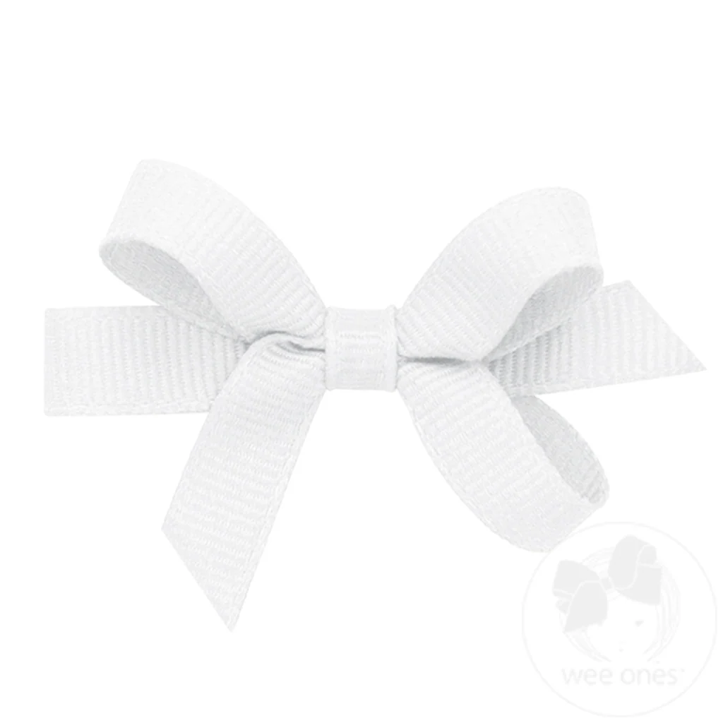 Wee Ones Baby Grosgrain Hair Bow WHITE