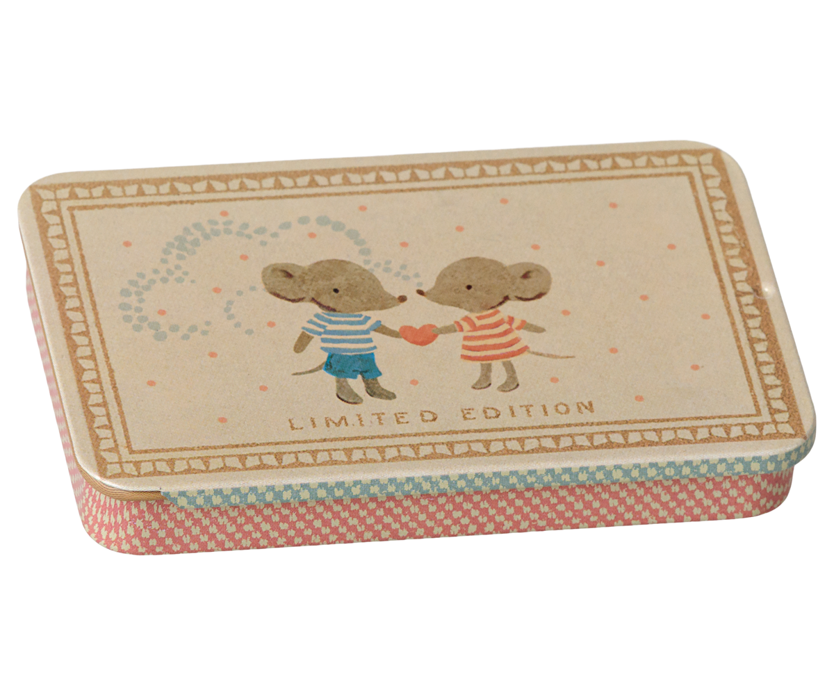 Maileg Metal box w. sliding lid - Mice
