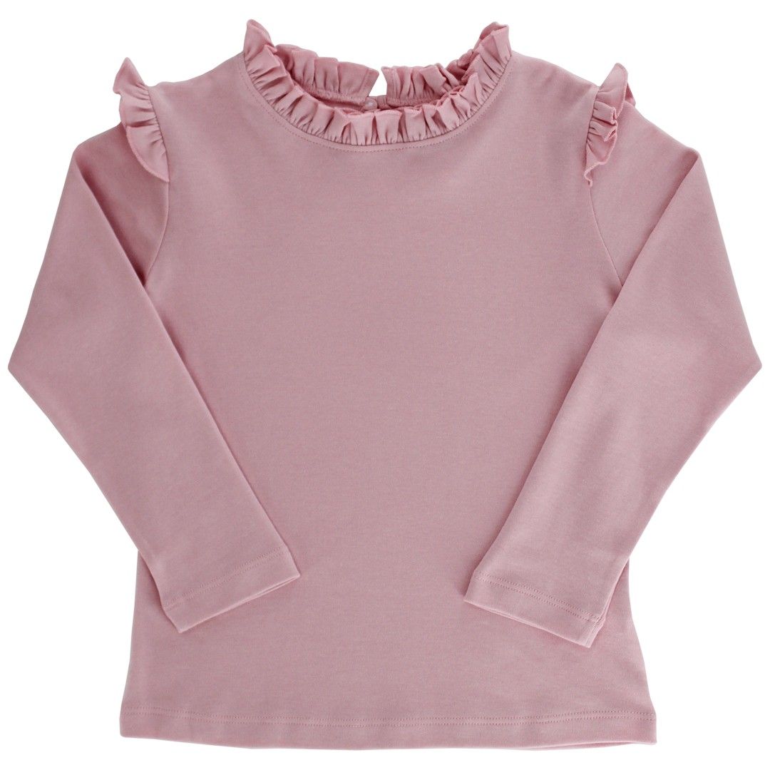 Bailey Boys L/S GIRLS TEE PINK  with RUFFLE - Persnickety Shop