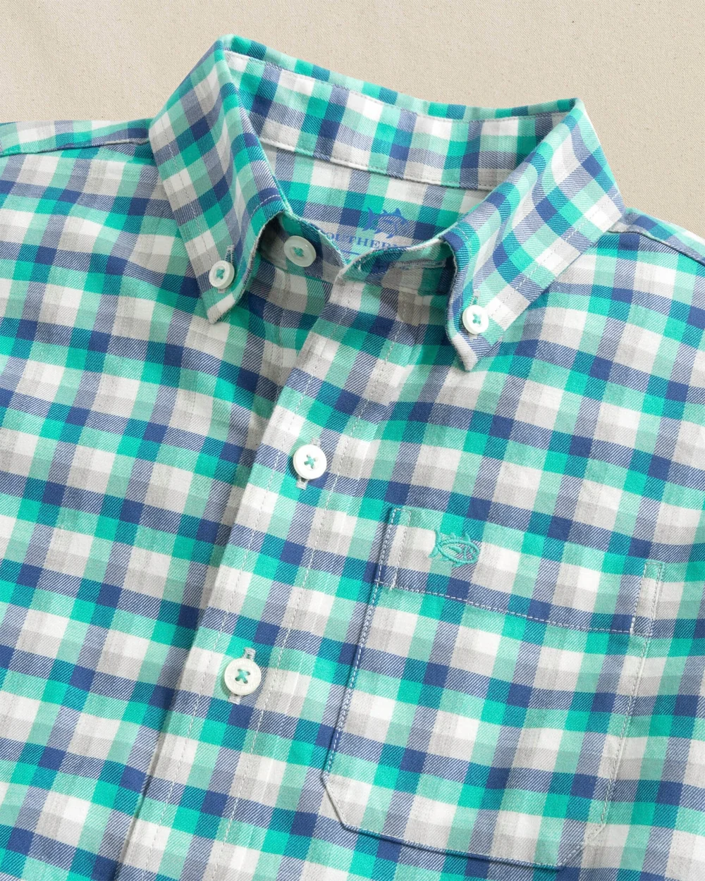 Southern Tide Boys Diamond Cove Heather Skipjack Sport Shirt