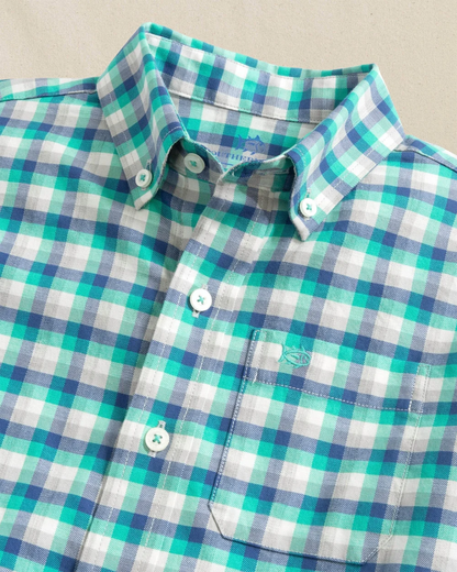 Southern Tide Boys Diamond Cove Heather Skipjack Sport Shirt