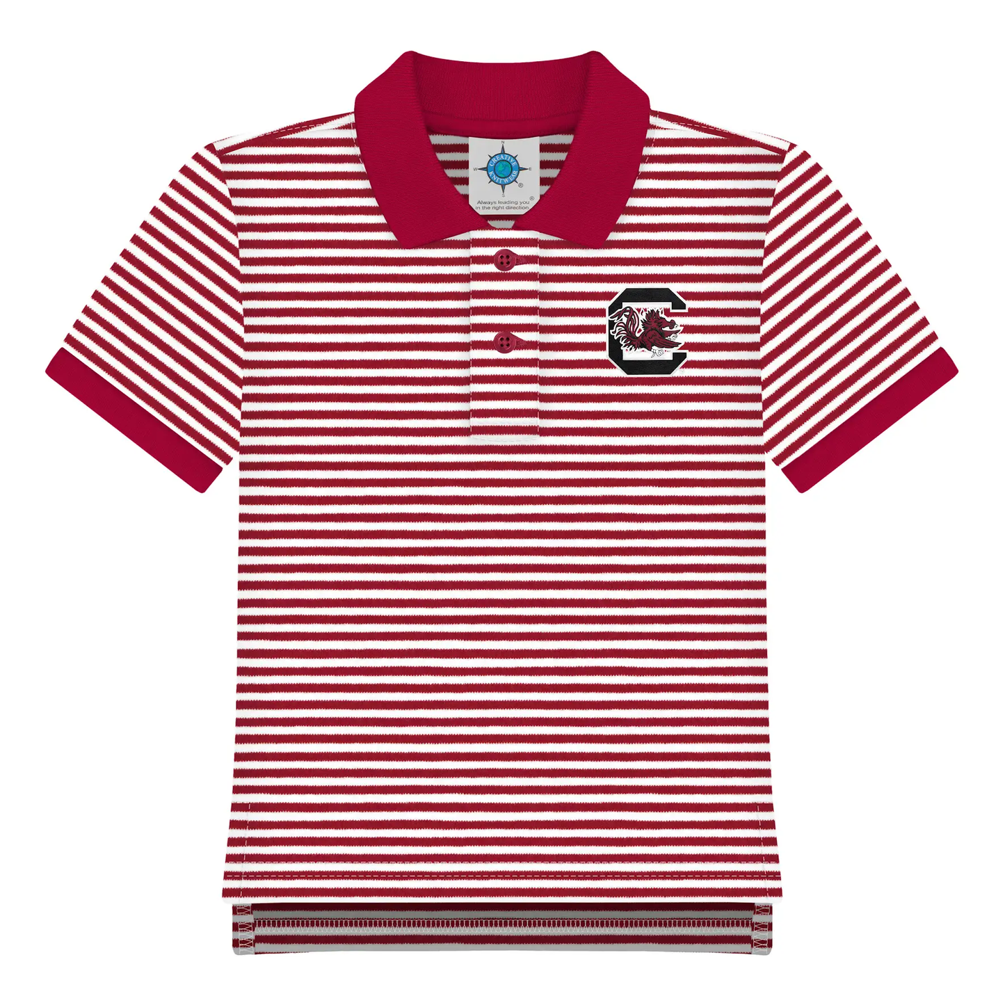 South Carolina Gamecock Garnet Striped Polo - Persnickety Shop