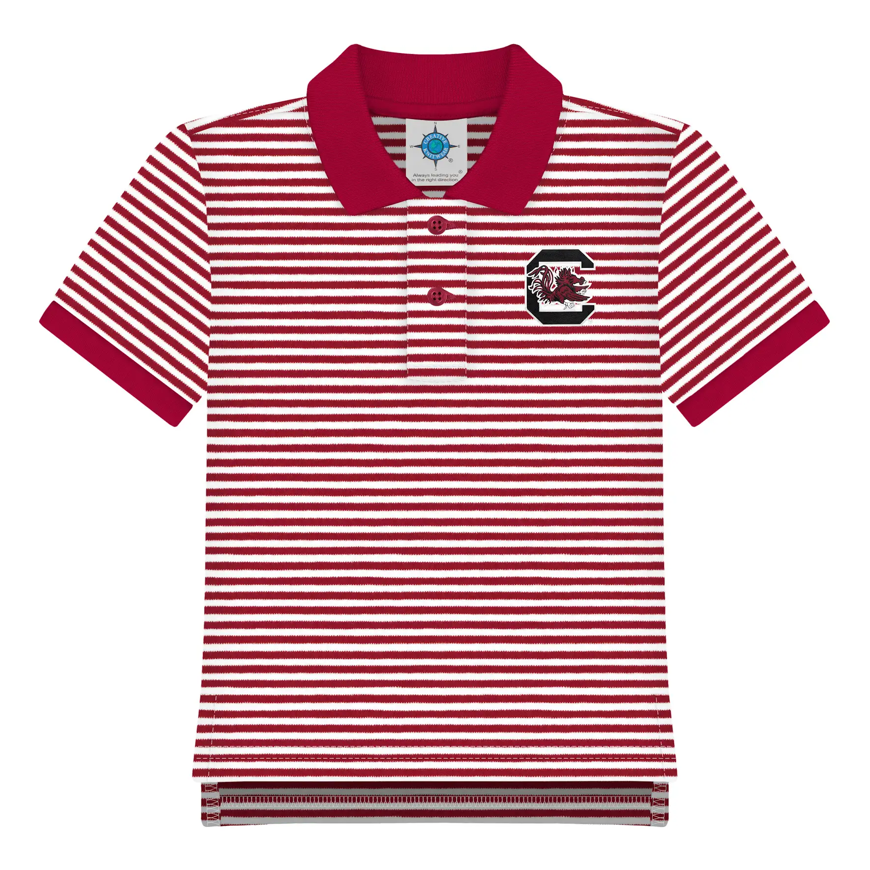 South Carolina Gamecock Garnet Striped Polo - Persnickety Shop