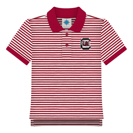 South Carolina Gamecock Garnet Striped Polo - Persnickety Shop