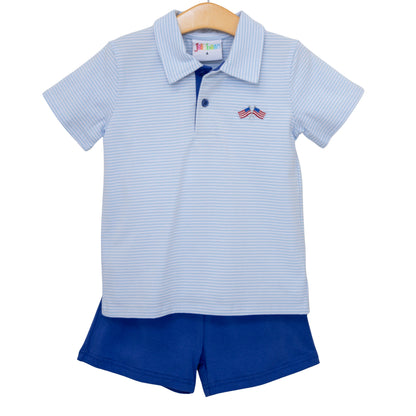 Jellybean Boy's Let Freedom Ring Michael Polo Short Set
