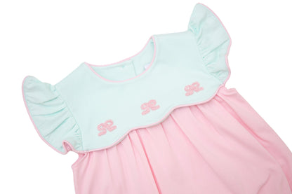 Jellybean Girl French Knot Bow Scallop Bubble - Persnickety Shop