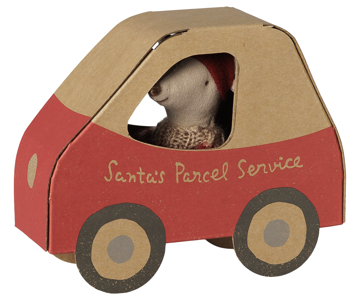Maileg Christmas mouse, Little sister in car box