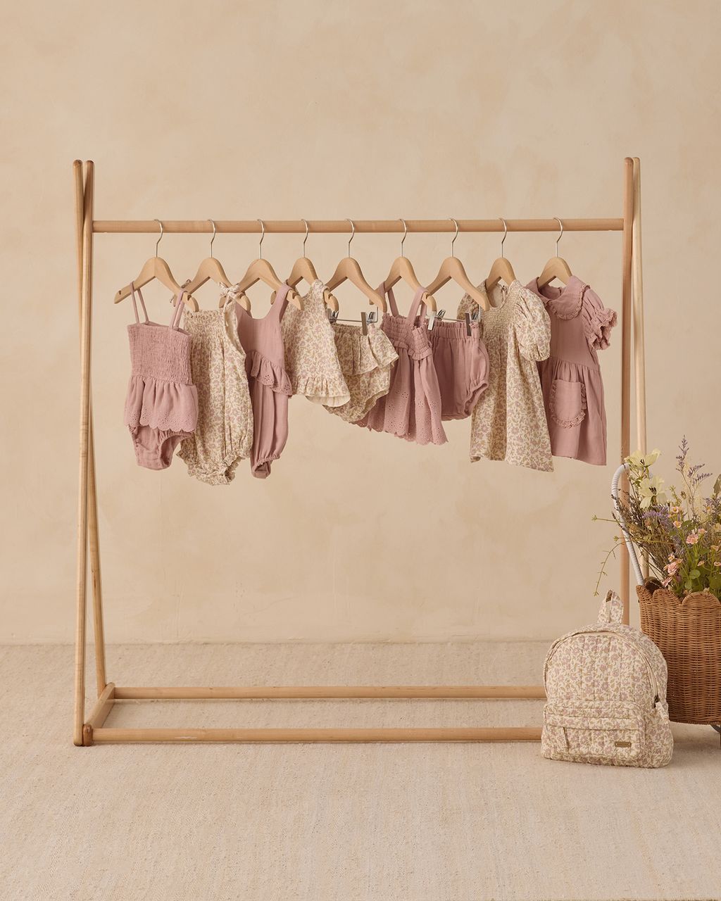 Smocked Skirted Romper || Mauve - Persnickety Shop