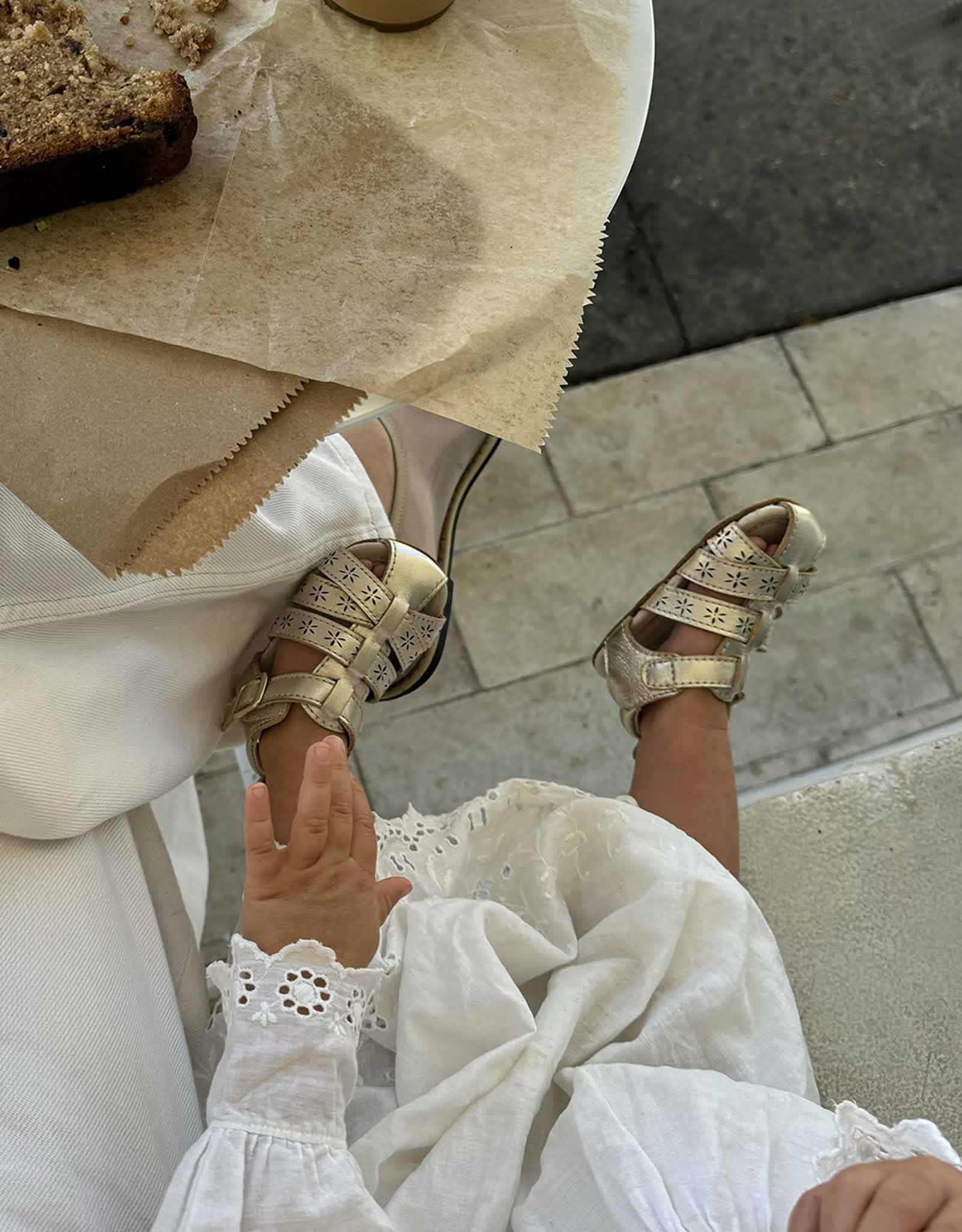 Robeez- Fleur First Kicks Sandals Gold - Persnickety Shop