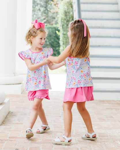 Jellybean Girl's Poppies and Petals Ruffle Short Set - Persnickety Shop