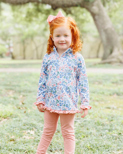 PRE-ORDER | Autumn Blooms Elise Ruffle Pullover Set Jellybean by Smock Candy - Persnickety Shop