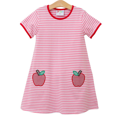 Apple Pocket Applique Dress  by Jellybean Smock Candy - Persnickety Shop