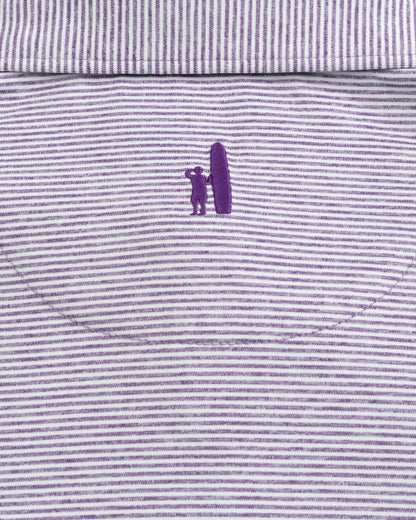 Johnnie-O Clemson Lyndonn Jr. Striped Purple Jersey Performance Polo