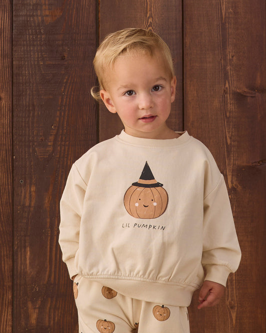 Quincy Mae RELAXED FLEECE SWEATSHIRT LIL PUMPKIN