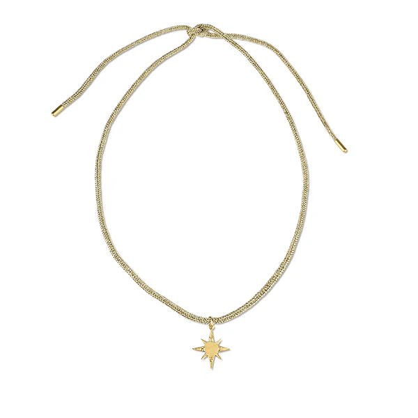 Star Compass Charm with Gold Lurex Necklace Cord - Persnickety Shop