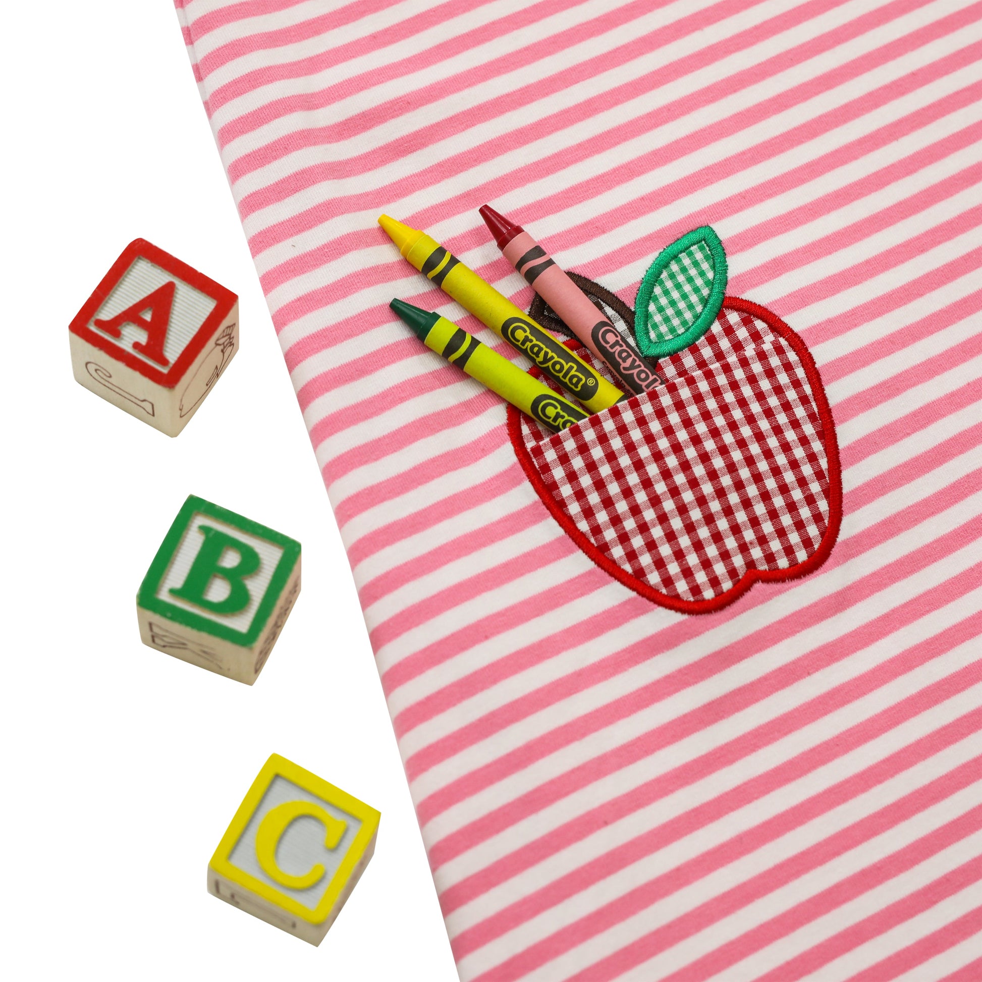 Apple Pocket Applique Dress  by Jellybean Smock Candy - Persnickety Shop
