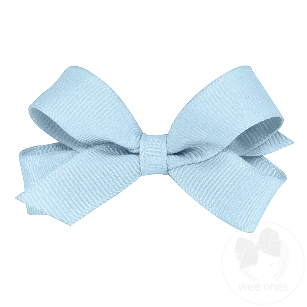 Tiny Classic Grosgrain Girls Hair Bow (Plain Wrap)