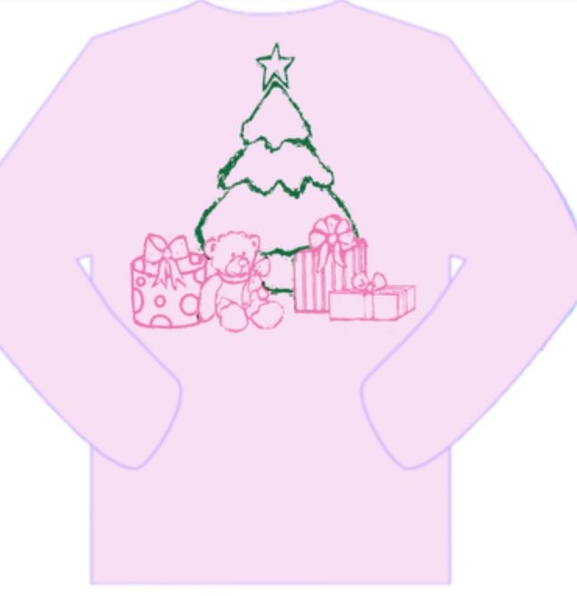 Mustard & Ketchup Kids LS Pink Christmas Tree with Presents T-Shirt - Persnickety Shop