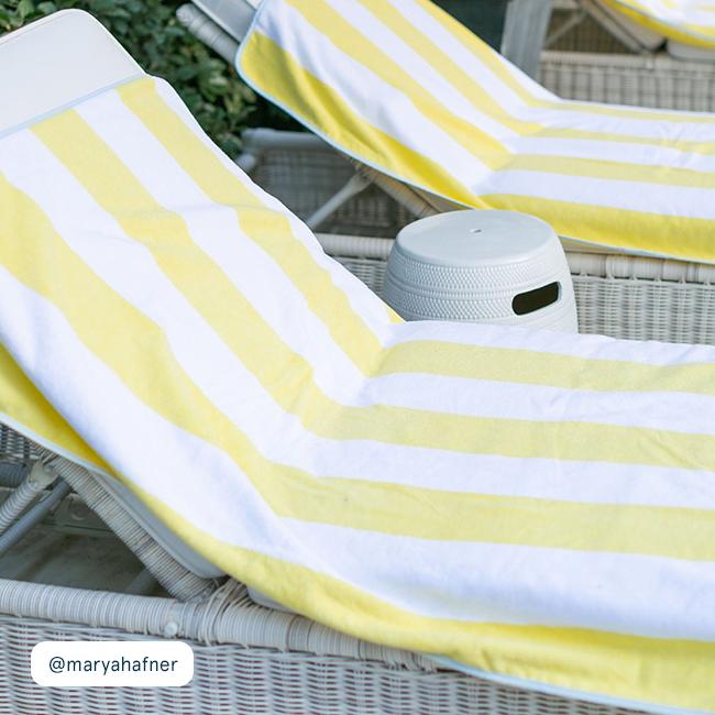 Beach Towel Yellow Stripe - Persnickety Shop